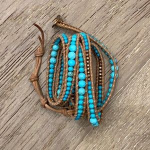 Chan Luu turquoise beaded wrap bracelet